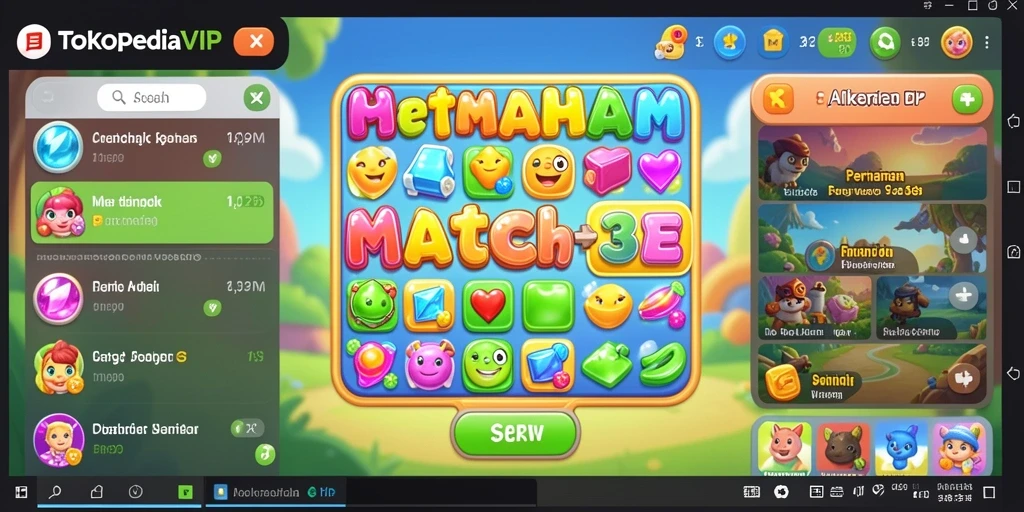 Tangkapan layar dari gameplay seru TOKOPEDIAVIP Match-3.